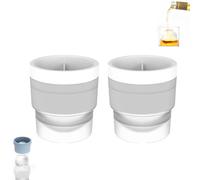 Chiclify Ice Ball Maker Mold, Chiclify Ice Ball Molds, Reusable Silicone Large DIY Round Ice Cube Mold for Bourbon Whiskey, Cocktails, Easy to Demould and Clean (White,2pcs)