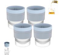 Chiclify Ice Ball Maker Mold, Chiclify Ice Ball Molds, Reusable Silicone Large DIY Round Ice Cube Mold for Bourbon Whiskey, Cocktails, Easy to Demould and Clean (Blue,4pcs)
