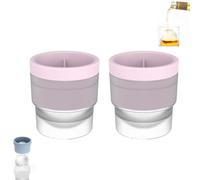Chiclify Ice Ball Maker Mold, Chiclify Ice Ball Molds, Reusable Silicone Large DIY Round Ice Cube Mold for Bourbon Whiskey, Cocktails, Easy to Demould and Clean (Pink,2pcs)