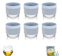 Chiclify Ice Ball Maker Mold, Premium 2.5″ Sphere Cube Tray Moule en silicone sans BPA, empilable avec lids, facile à libération facile, 12 boules à glace pour cocktails à whisky (6 pièces bleues)