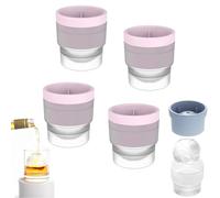 Chiclify Ice Ball, Round Ice Cube Mold, 2.5in Slow Melting Round Ice Cube Mold, Non-bpa Premium Silicone Ice Cube Molds, Easy-Release Sphere Ice Maker, For Bourbon Whiskey, Cocktail (4pcsPink)