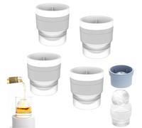 Chiclify Ice Ball, Round Ice Cube Mold, 2.5in Slow Melting Round Ice Cube Mold, Non-bpa Premium Silicone Ice Cube Molds, Easy-Release Sphere Ice Maker, For Bourbon Whiskey, Cocktail (4pcsWhite)