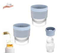 Chiclify Ice Ball, Round Ice Cube Mold, 2.5in Slow Melting Round Ice Cube Mold, Non-bpa Premium Silicone Ice Cube Molds, Easy-Release Sphere Ice Maker, For Bourbon Whiskey, Cocktail (2pcsBlue)