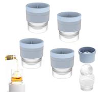 Chiclify Ice Ball, Round Ice Cube Mold, 2.5in Slow Melting Round Ice Cube Mold, Non-bpa Premium Silicone Ice Cube Molds, Easy-Release Sphere Ice Maker, For Bourbon Whiskey, Cocktail (4pcsBlue)