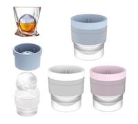 Chiclify - Lot de 3 moules à glaçons ronds en silicone réutilisables pour gelée, lait, jus, chocolat ou cocktails, whisky et entonnoir en plastique