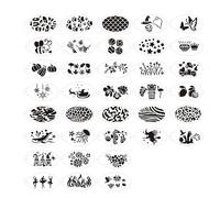 ChicLitonor 24 Pièces Pochoirs Maquillage Visage Gabarits Peints Corps Stencils Temporaire PET Léger Faits pour Spectacle Carnaval Mascarade Événement Fes, StyleG
