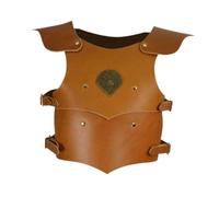 ChicLitonor Armure de Poitrine Médiévale Épaulettes Réglables Gilet Décoratif Simili Cuir Originale Pratique Convient pour Spectacle Cosplay Festival, Brun