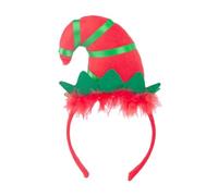 ChicLitonor Bandeau de Noël Serre-tête Elf Coiffe Elféenne Chapeau Costume Accessoire Tissu Souple Adapté Aux Enfants Réception Noël Maison, Rouge