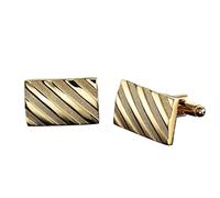 ChicLitonor Boutons de Manchette Carrés Chemise Coffret Bijoux Style Classique Cuivre Hypoallergénique Convient Aux Cérémonies Mariage Affaires Cadeaux Ma, Bande dorée