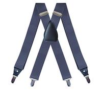 ChicLitonor Bretelles Homme, En Forme de X, élastiques avec 4 Pinces, Fermes, Réglables, 3,5 Cm de Large, Taille Unique, Robustes, pour Adultes, Un jean bleu