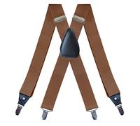 ChicLitonor Bretelles Homme, En Forme de X, élastiques avec 4 Pinces, Fermes, Réglables, 3,5 Cm de Large, Taille Unique, Robustes, pour Adultes, chameau