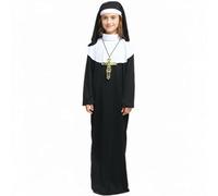 ChicLitonor Costume Enfant Habit de Religieuse Déguisement Catholique Doux Polyester pour Fille Adaptée à Halloween Événement Scolaire Représentation Religieuse Fête à Thème, L