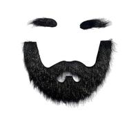 ChicLitonor Ensemble Faux Sourcils et Barbe, Costume de Original, Barbe D'Halloween, Maquillage à Faire Soi-même, Barbe/Artificielle pour, Noir