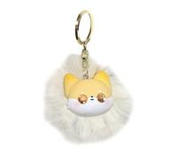 ChicLitonor Porte-clés Chat en Peluche Cartoon Doux Pendentif Animal Créatif à Suspendre Breloque Amusante Sac à Main Porte-clé Personnage Fantaisie Cadeau Adapté, Beige