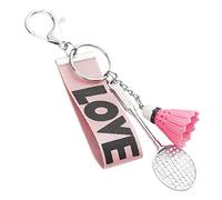ChicLitonor Porte-clés Mini Badminton Attache Clés Racket Accessoire Métal Original Alliage Nylon Souvenir Pendentif Convient Étudiant Enfant Décoration S, Rose