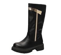 CHICMARK Bottines à plateforme pour femme - Détails en métal - Talon de 4,5 cm pour un style urbain, Noir , 36 EU