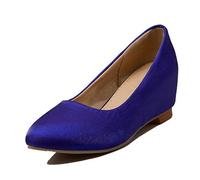 CHICMARK Escarpins compensés confortables à enfiler pour femme, bleu, 48 EU