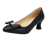 CHICMARK Escarpins confortables pour femme avec bout pointu et talon bloc pour les loisirs et les affaires, Noir , 38 EU