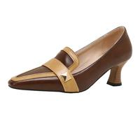 CHICMARK Escarpins élégants pour femme avec talons chatons et bout pointu, marron, 40 EU