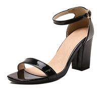 CHICMARK Femme Robe Bout Ouvert Bloc Talon Sandales Couverture Talon Chaussures Été