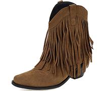 CHICMARK Femmes Bottes Courtes à Pompons/Chevilles Millésime avec Talons Épais et Orteil Pointu