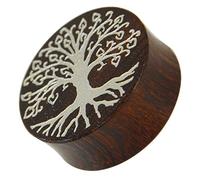 CHICNET Branchez Ironwood Laser Or Fleur de la Vie de Gravure à Double évasée 12 mm