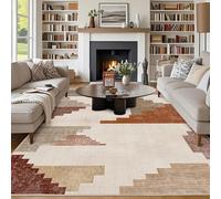 Chicnix Tapis de salon, grand tapis 160 x 230 cm, lavable, à poils courts, antidérapant, doux, motif géométrique moderne, patchwork, pour chambre à coucher, chambre d'enfant, bureau, salle à manger