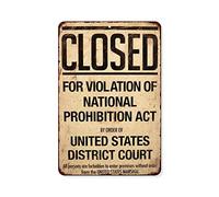 Chico Creek Signs Closed Prohibition Vintage Looking Reprduction Gift 208120068002 Panneau métallique 208120068002