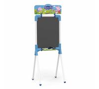 Chicos - Chevalet Enfant Peppa Pig 2 en 1 | Tableau Double Face Ardoise Craie et Feutre Effaçable | Pieds Métal | 10 Craies + Marqueur + Chiffon | Dès 3 Ans (53035)
