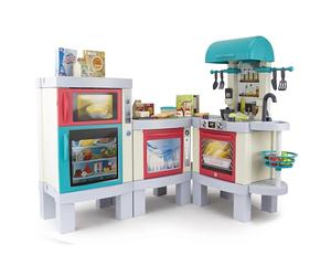 Chicos - Cuisine Enfant 2en1 Deli Kitchen XL | Dinette Entants | Barbecue | Système photochromique avec véritable Effet de Cuisson, lumières et Sons | pour Les Enfants de 3 4 5 Ans (85124)