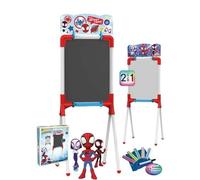 Chicos - Tabelau Enfant Spidey Double Face | comprend un marqueur, une craie, une gomme et un gabarit Spidey, matériau très résistant et durable, pour les 3 ans et plus (53033)