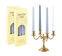 Chicpant 8 Pièces Lot Bougies Hanouka Coniques Bleu Chandelle Bougie Longue