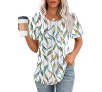 Chicrise Haut Femme Ete Manche Courte Tee Shirt Col Rond Basic Tunique Décontracté Simple Multicolore Moyen 38-40