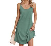 Chicrise Robe Ete Femme Sans Manches Chic Et Elegant De Plage Col Rond Ample Casual Mi Longue