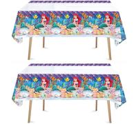 Chicrosa Little Mermaid Natecloth 2pcs Rectangular Plastic Table Cover 70 '' x 42 '' DECORATIONS DE FOURNES DE PARTIE ANNIVERSANTS IMPREPREE (ros
