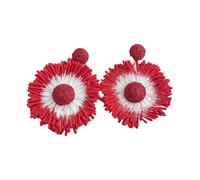 Chics Boucles d'oreilles en raphia tournesols pour vacances à la plage, style tropical, fête sur la plage, accessoires, taille unique, comme décrit