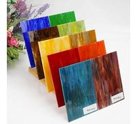 CHICSHIS Lot de 10 feuilles de vitrail variées de 10,2 x 15,2 cm, opale, lot de verre Tiffany pour bricolage, carreaux de verre colorés assortis pour travaux de mosaïque, couleurs mélangées
