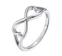 ChicSilver Bague avec Nom à Personnaliser Anneau Signe Infini Coeur Argent 925 Taille 64