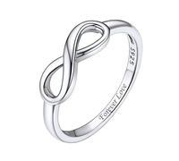 ChicSilver Bague Infini avec Prénom à Personnaliser Anneau Personnalisable Argent 925 Taille 51