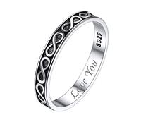 ChicSilver Bague Infini avec Prénom Personnalisé Anneau Prénom Découpé Taille 57