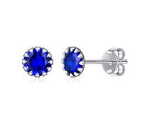 ChicSilver Boucles d'oreilles en Argent 925 Avec Pierre de Naissance Coloré Elégant Boucles d'Oreilles Clous et Puces Femme - Idée Cadeau Anniversaire,Noël,Saint Valentin Septembre.-saphir