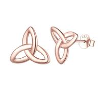 ChicSilver Clous d'oreilles Rose Femme Argent Triangulaire-Boucle d'Oreilles Enfant Fille,Puces d'Oreilles celtique Bijoux Hypoallergénique Fantaisie pour Femmes,Enfants Filles,Cadeau Anniversaire