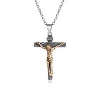 ChicSilver Collier avec pendentif crucifix Jésus en argent sterling 925 - Œil d'Horus - Étoile de David - Pour homme et femme - Bijou religieux (avec boîte cadeau), Argent sterling, sans_pierre