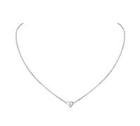ChicSilver Collier Ras de Cou Femme Argent 925 - Collier Initiale de Prénom Lettre A Pendentif Coeur Bijoux Ras du Cou Petite Fille - Chaîne Courte Réglable 40+5 cm,Cadeau pour Femmes et Filles