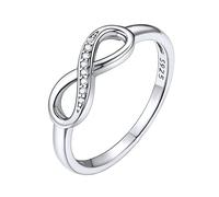ChicSilver Grand Anneau Infini Oxyde de Zirconium Prénom à Graver Taille 67 Bague Nom à Personnaliser