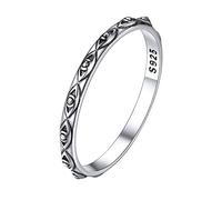 ChicSilver Grosse Bague poue Femme Religieuse Argent Taille 67 Anneau Oeil du Diable 2 mm Bijoux Original