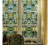 ChicSkin Film autocollant pour vitrail - 43 x 287 cm - Mosaïque verte - Pour chambre à coucher, salon, cuisine, salle de bain, bureau