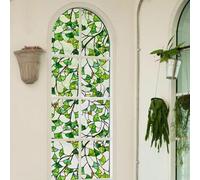 ChicSkin Film original dessiné à la main pour vitrail, film statique en verre texturé pour salle de bain, cuisine, baie vitrée, porte d'entrée en verre, gingko vert, 40 x 300 cm