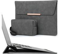 ChicSlick-13,3-14 Pouces Housse Ordinateur Portable Avec Stand Pour Macbook Pro 14 M4/M3/M2/M1 Pro/ 2025-2021, Macbook Air/Pro 13,3, 13,8""/13,5"" Surface Laptop, Envy 13, Gris Sidéral-Barre[X2180] Gr
