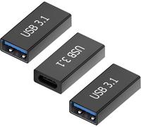 ChicSlick-3 Pièces Adaptateur Usb C Femelle Vers Usb 3.0 Femelle, Convertisseur Usb 3.1 Haute Vitesse Charge Rapide Sortie Audio Compact Plug And Play Résistance Intégrée Pour Ordinateur Tél[X2366]